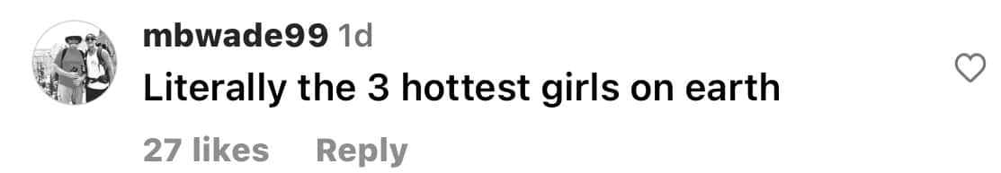 Comment from Katelyn's Instagram picture (@katelynernst3/Instagram)