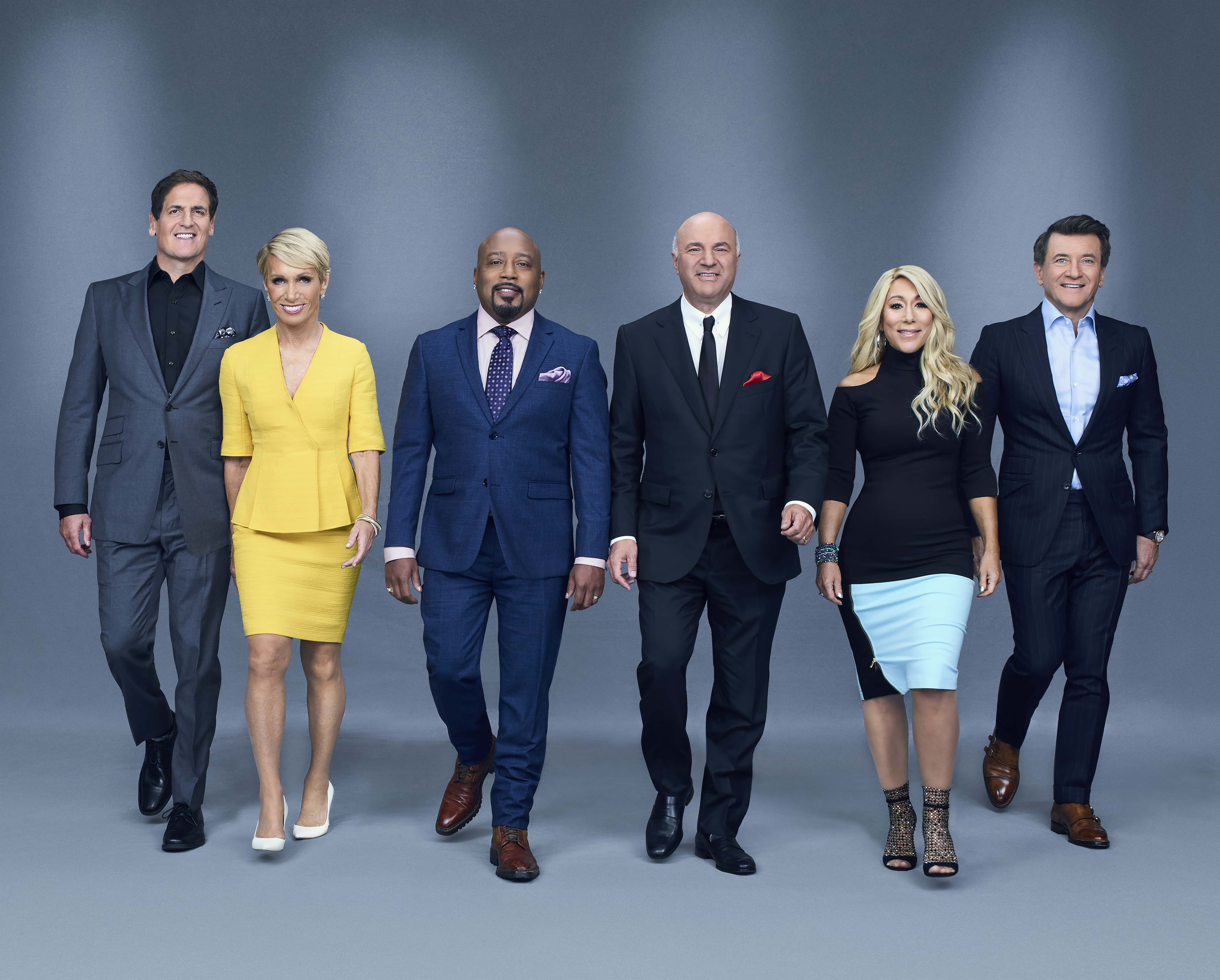 Mark Cuban, Barbara Corcoran, Daymond John, Kevin O’Leary, Lori Greiner, and Robert Herjavec on 'Shark Tank' (ABC/Andrew Eccles)