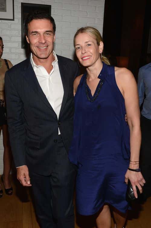 Andre Balazs and Chelsea Handler attend the Aby Rosen & Samantha Boardman dinner at The Dutch on December 6, 2012 in Miami, Florida.