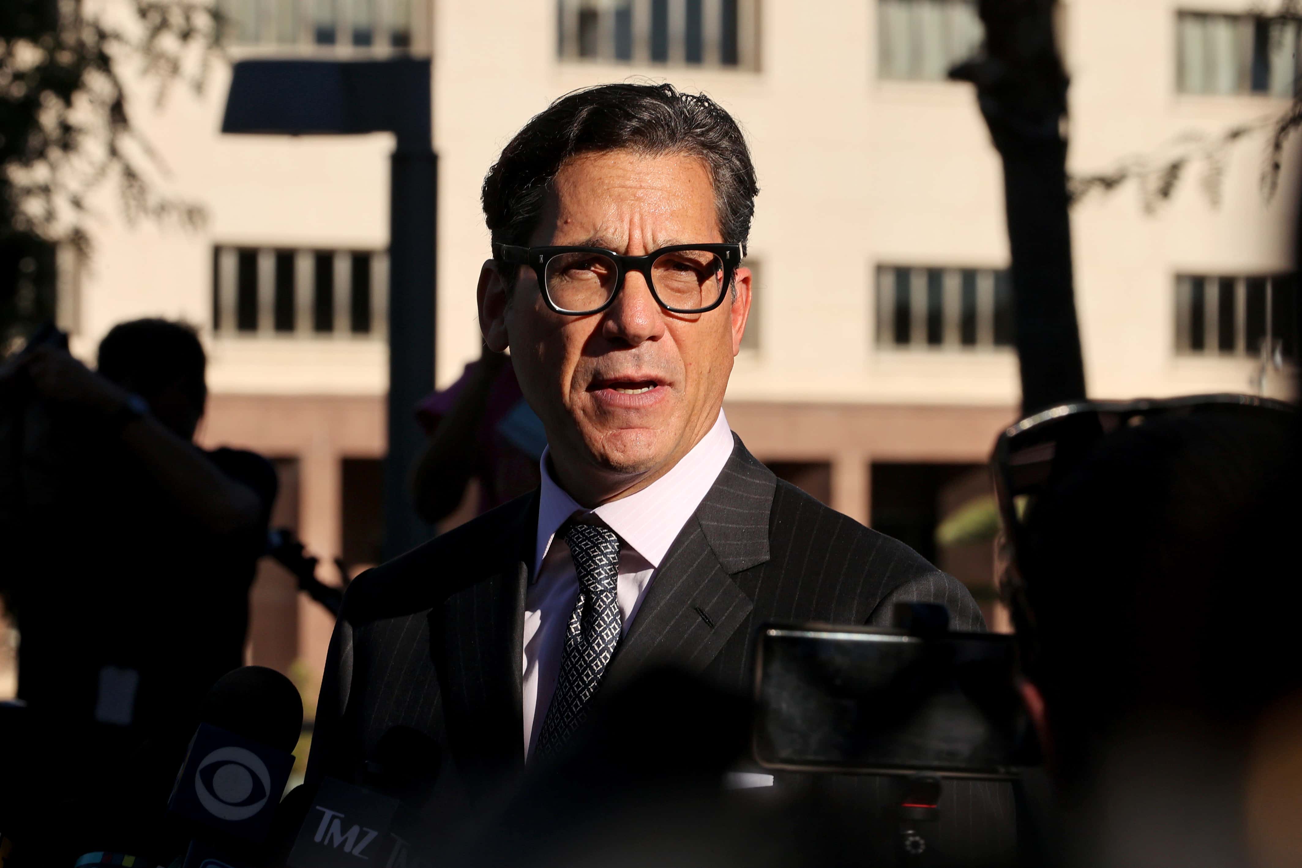 Attorney Mathew Rosengart speaks at the #FreeBritney Termination Rally on November 12, 2021 in Los Angeles, California.