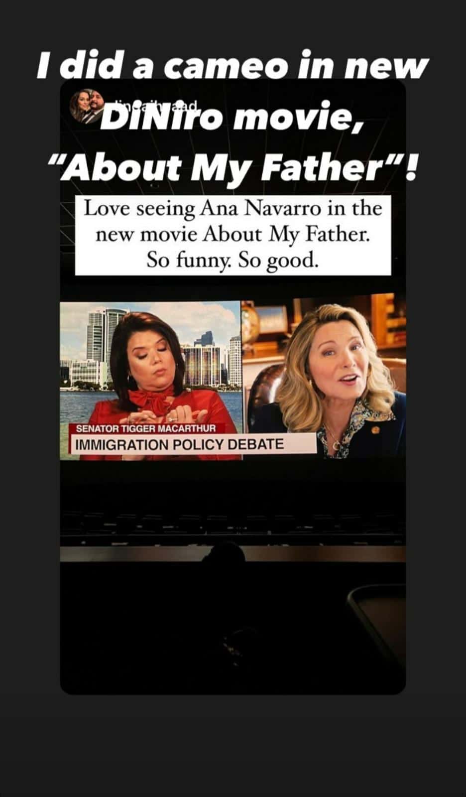 Ana Navarro shares screenshot, revealing her cameo on her Instagram story (Instagram/@ananavarrofl)