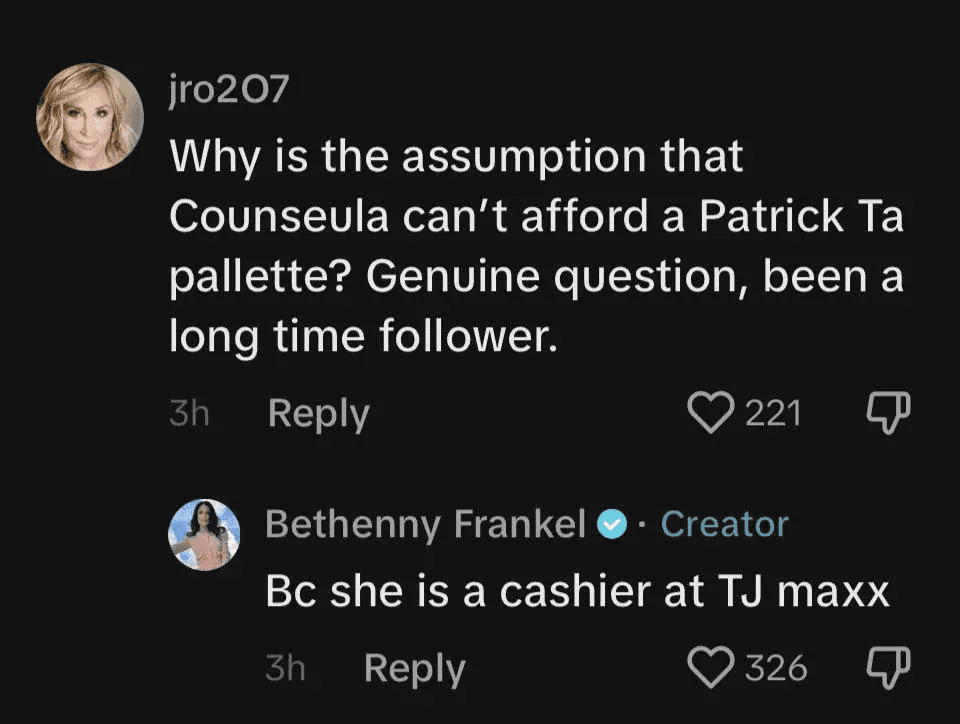 'RHONY' star Bethenny Frankel calls out TJ Maxx's employee (Instagram/@bethennyfrankel)