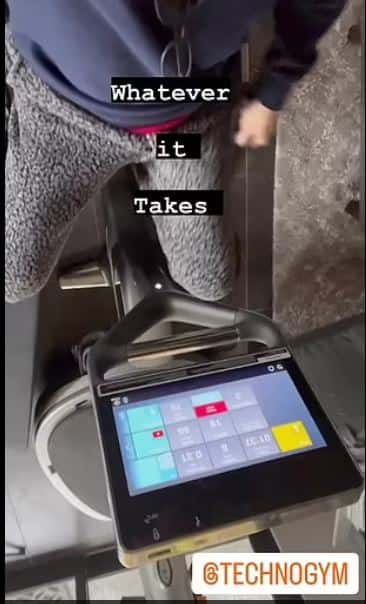 On Instagram, Jeremy Renner posted a video of himself using a pole-like tool to rehabilitate his leg and captioned it with the phrase 'Whatever it takes' (@jeremyrenner/Instagram)