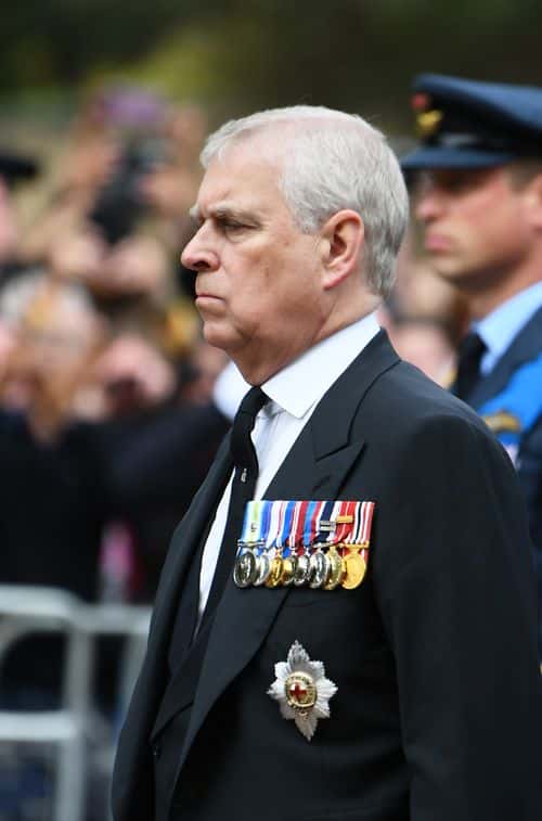 Prince Andrew, Duke of York follows behind The Queen's funeral cortege borne on the State Gun Carriage of the Royal Navy on September 19, 2022 in London, England. Elizabeth Alexandra Mary Windsor was born in Bruton Street, Mayfair, London on 21 April 1926. She married Prince Philip in 1947 and ascended the throne of the United Kingdom and Commonwealth on 6 February 1952 after the death of her Father, King George VI. Queen Elizabeth II died at Balmoral Castle in Scotland on September 8, 2022, and is succeeded by her eldest son, King Charles III.