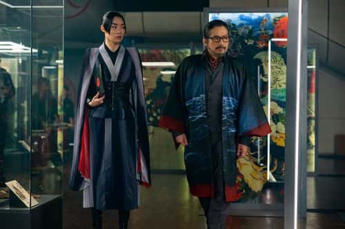 Rina Sawayama and Hiroyuki Sanada in a still from 'John Wick: Chapter 4' (Lionsgate)
