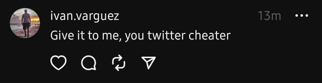 One user called MrBeast a Twitter cheater (@mrbeast/Threads)