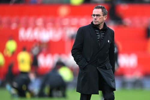 Ralf Rangnick, Interim Manager of Manchester United looks on after their sides draw during the Premier League match between Manchester United and Watford at Old Trafford on February 26, 2022 in Manchester, England.