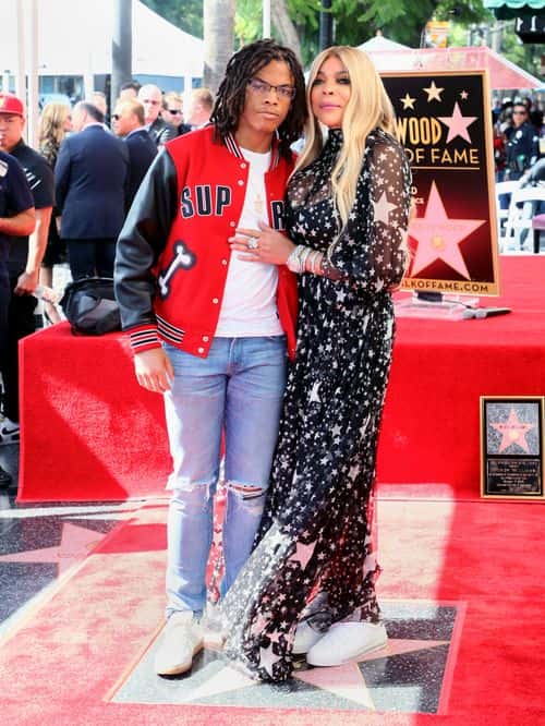 Wendy Williams and son Kevin Hunter Jr. attend her being honored with a Star on the Hollywood Walk of Fame on October 17, 2019 in Hollywood, California.