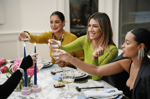 Jessel Taank with her 'RHONY' co-stars Erin Lichy and Sai De Silva (Sean Zanni/Bravo)