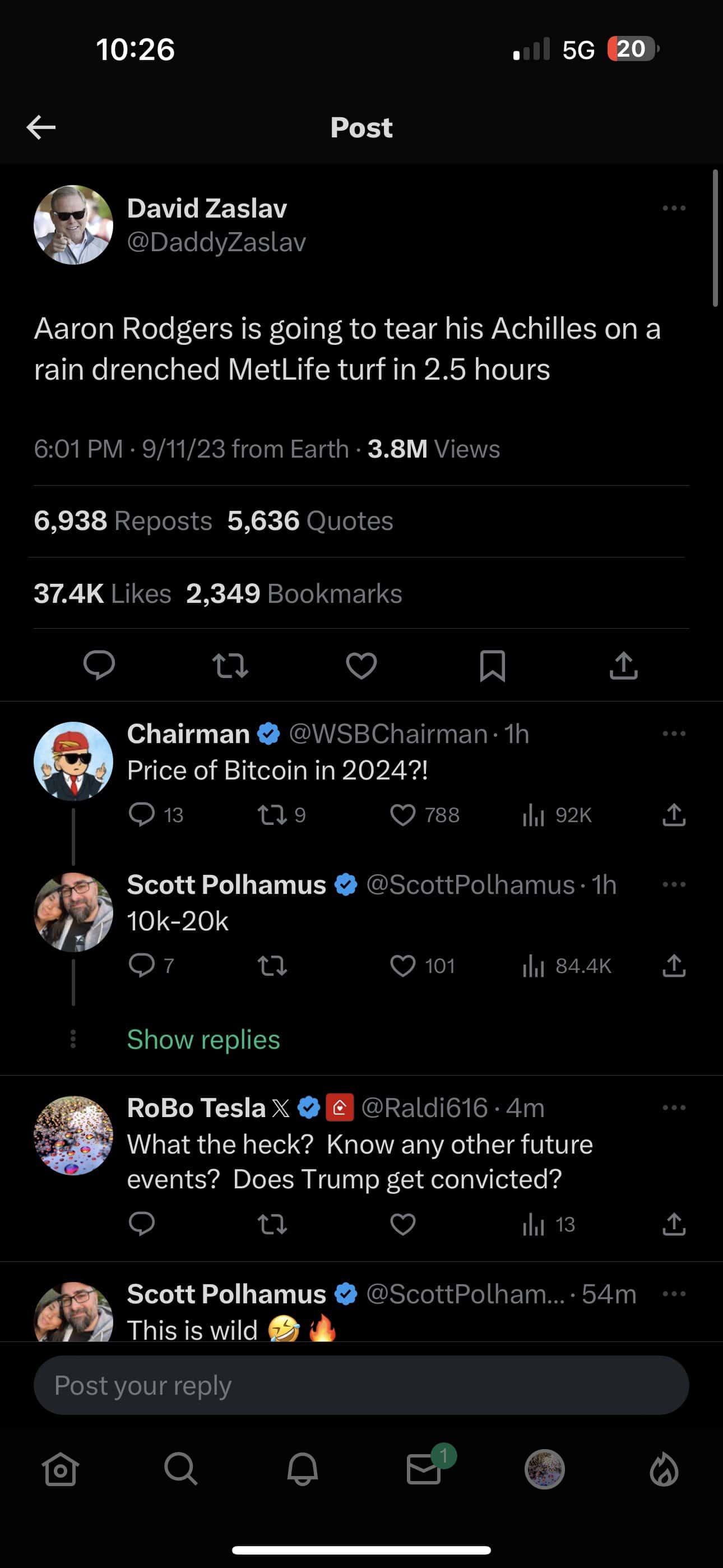 While Rodgers' injury left A-Rod fans in pain, there was another shocker when a mysterious tweet caught everyone’s attention (@Raldi616/X)