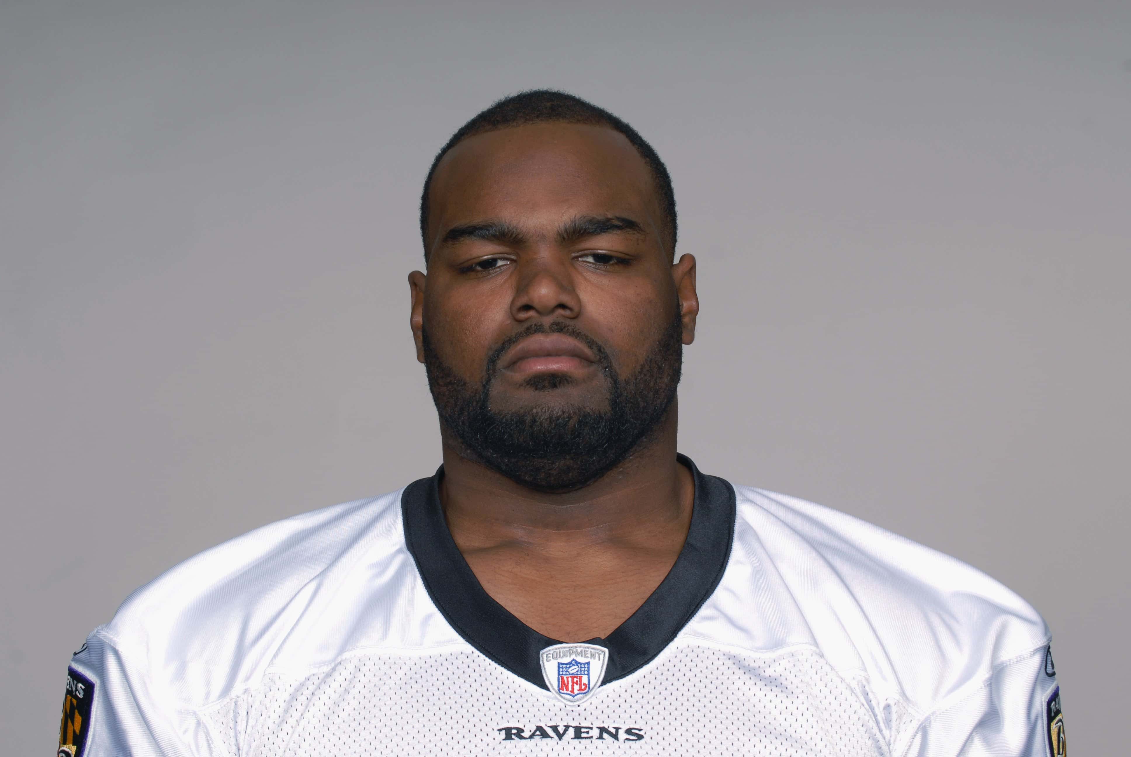 Michael Oher of the Baltimore Ravens poses for his 2009 NFL headshot at photo day in Baltimore, Maryland.