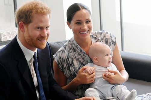 Prince Harry, Duke of Sussex, Meghan, Duchess of Sussex and their baby son Archie Mountbatten-Windsor meet Archbishop Desmond Tutu and his daughter Thandeka Tutu-Gxashe at the Desmond & Leah Tutu Legacy Foundation during their royal tour of South Africa on September 25, 2019 in Cape Town, South Africa.