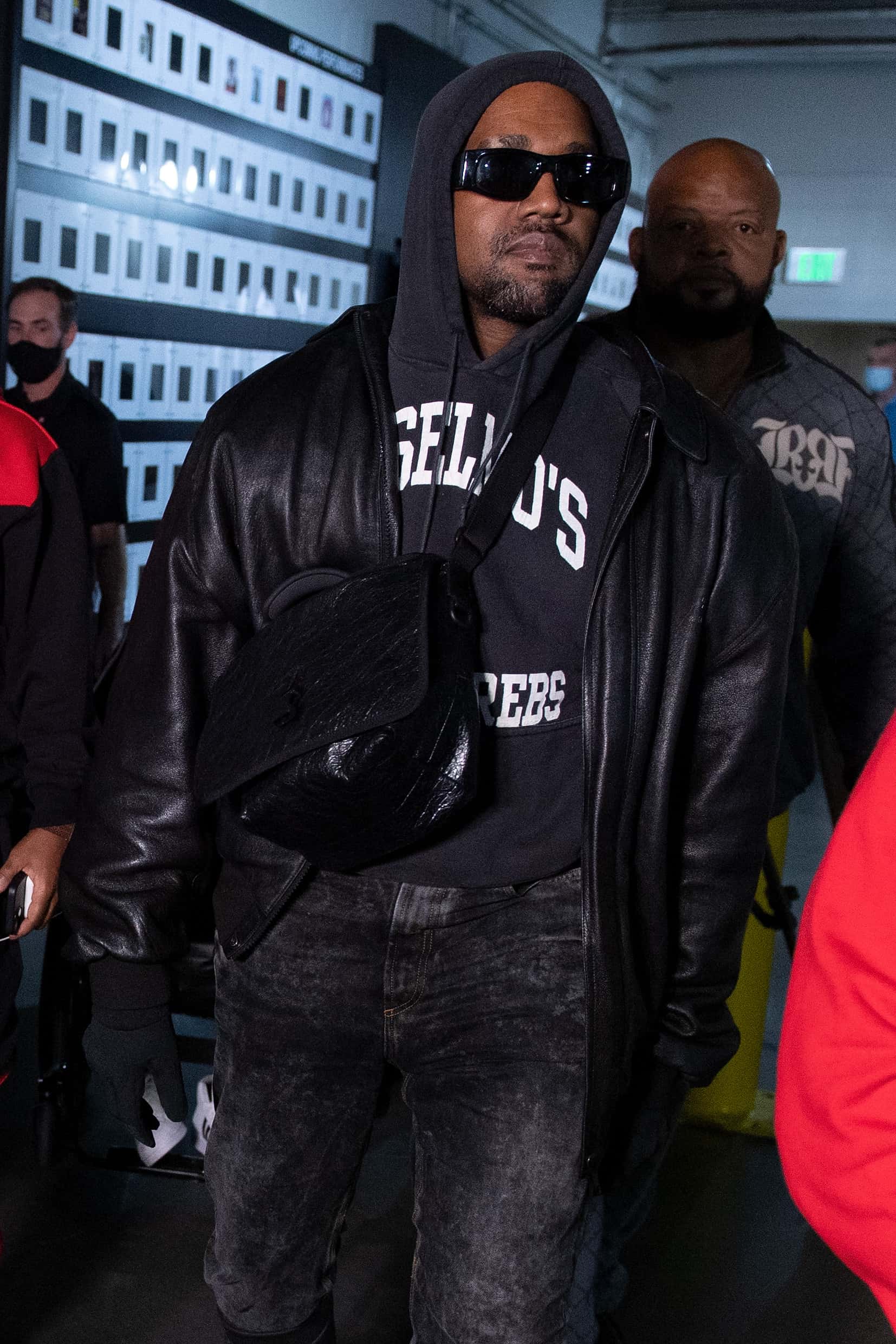 Ye arrives to the arena for the fight between Jamel Herring and Shakur Stevenson at State Farm Arena on October 23, 2021 in Atlanta, Georgia.
