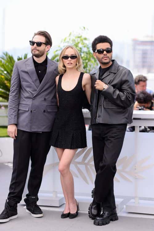 Sam Levinson, Lily-Rose Depp and Abel 'The Weeknd' Tesfaye attend 