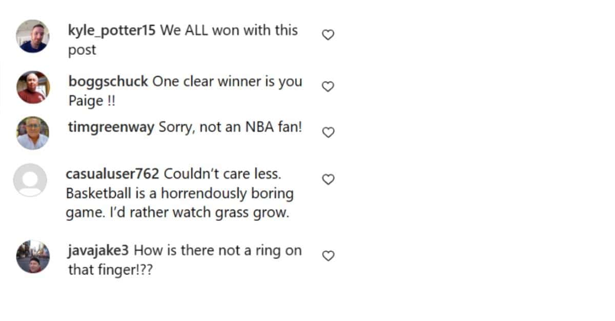 Paige Spriranac's Instagram comment section (_paige.renee/ Instagram)