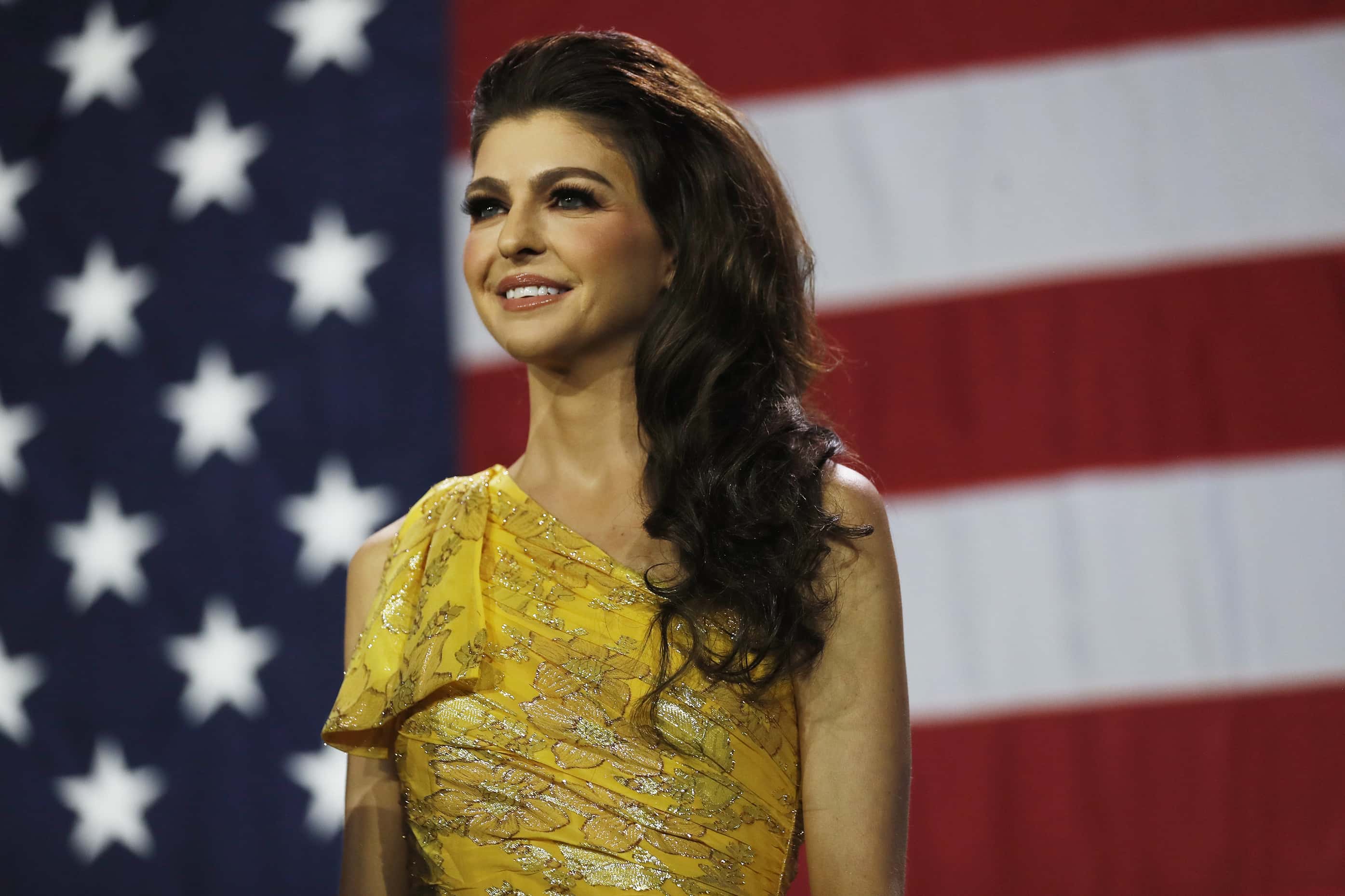 Casey DeSantis looks on as her husband Florida Gov. Ron DeSantis gives a victory speech after defeating Democratic gubernatorial candidate Rep. Charlie Crist during his election night watch party at the Tampa Convention Center on November 8, 2022, in Tampa, Florida. DeSantis was the projected winner by a double-digit lead. (Photo by Octavio Jones/Getty Images)
