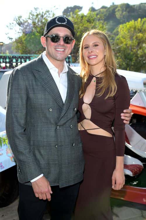 Trousdale Ventures CEO Phillip Sarofim and Christy Cham attend the private unveiling of the Meyers Manx electric automobile at Little Beach House Malibu on August 08, 2022 in Malibu, California.