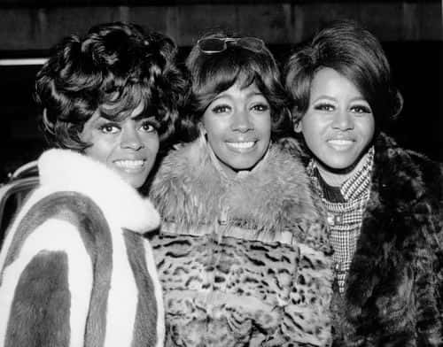 American singer Diana Ross and The Supremes attend a reception in their honour in EMI House, London, 23rd January 1968. They are in London for a two-week appearance at Talk of the Town, and various radio and television dates. From left to right, Diana Ross, Mary Wilson and Cindy Birdsong. (Photo by Central Press/Getty Images)