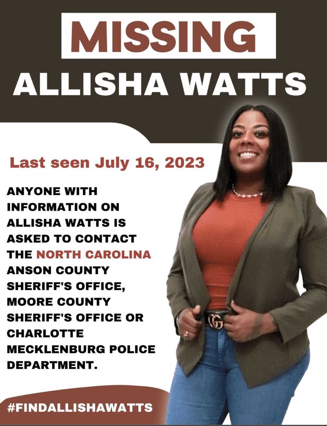 Allisha Dene Watts missing person poster (WSOC-TV)