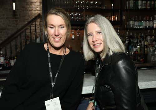 Katie Spikes and Pamela Martin attend the Entertainment Weekly Cocktail Reception during the 24th SCAD Savannah Film Festival on October 29, 2021 in Savannah, Georgia.