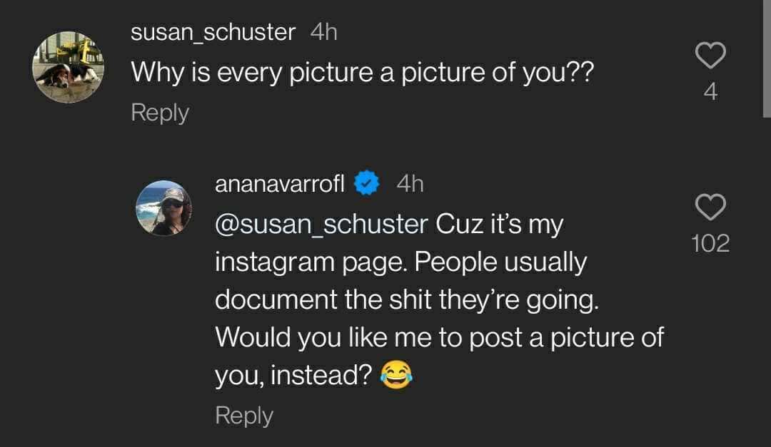 Ana Navarro sarcastically responds to a comment on Instagram (Instagram/@ananavarrofl)