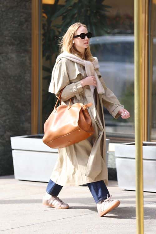 Jennifer seems to have a penchant for long jackets, such as trench coats and overcoats (Backgrid)