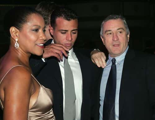 Actor Robert De Niro, his wife Grace Hightower and his son Raphael DeNiro attend the cocktail party for the 5th Annual Directors Guild Of America Honors at the Waldorf Astoria Hotel September 29, 2004 in New York City.
