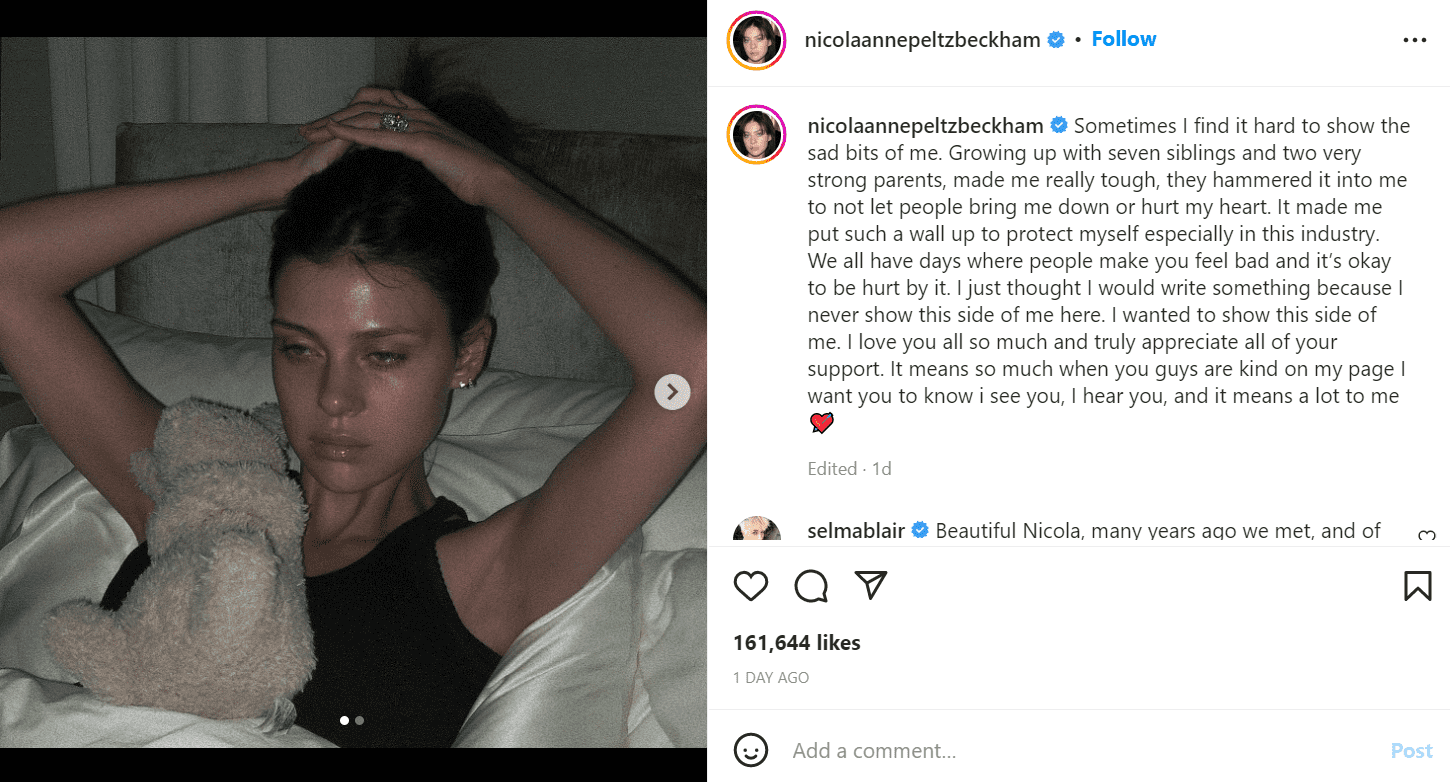 Image: nicolaannepeltzbeckham/Instagram