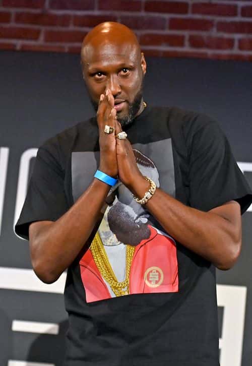 Lamar Odom is seen onstage during the