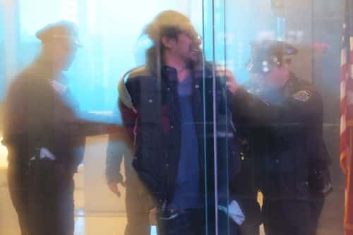 NYPD officers arrest a demonstrator as people protest the death of Tyre Nichols on January 27, 2023 in New York City. The release of a video depicting the fatal beating of Nichols, a 29-year-old Black man, sparked protests in NYC and other cities throughout the country. Nichols was violently beaten for three minutes and killed by Memphis police officers earlier this month after a traffic stop. Five Black Memphis Police officers have been fired after an internal investigation found them to be “directly responsible” for the beating and have been charged with “second-degree murder, aggravated assault, two charges of aggravated kidnapping, two charges of official misconduct and one charge of official oppression.”