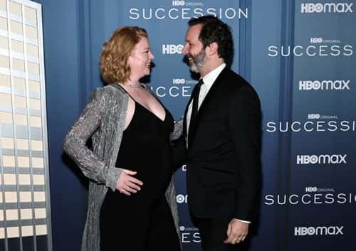 (L-R) Sarah Snook and Dave Lawson attend the HBO's 