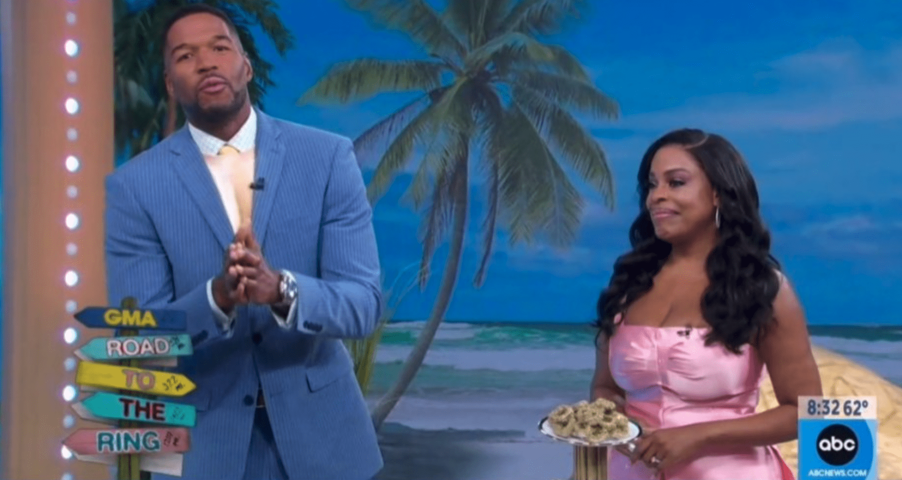 'GMA' Michael Strahan revealed that they were celebrating the countdown to Robin Roberts and Amber Laign's wedding (ABC)