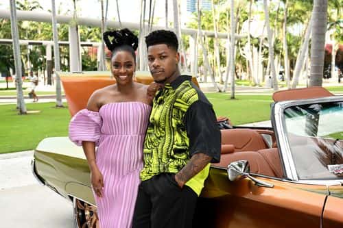 Teyonah Parris and John Boyega attend as They Cloned Tyrone opens The American Black Film Festival at New World Center on June 14, 2023 in Miami Beach, Florida.