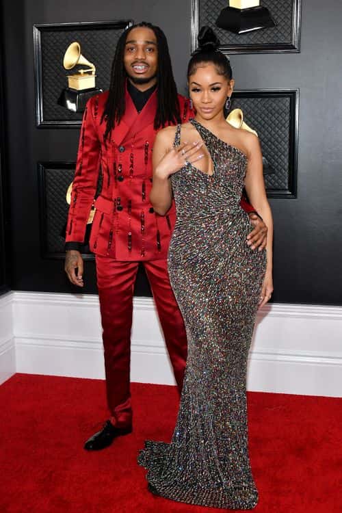 (L-R) Quavo of Migos and Saweetie attend the 62nd Annual GRAMMY Awards at Staples Center on January 26, 2020 in Los Angeles, California.