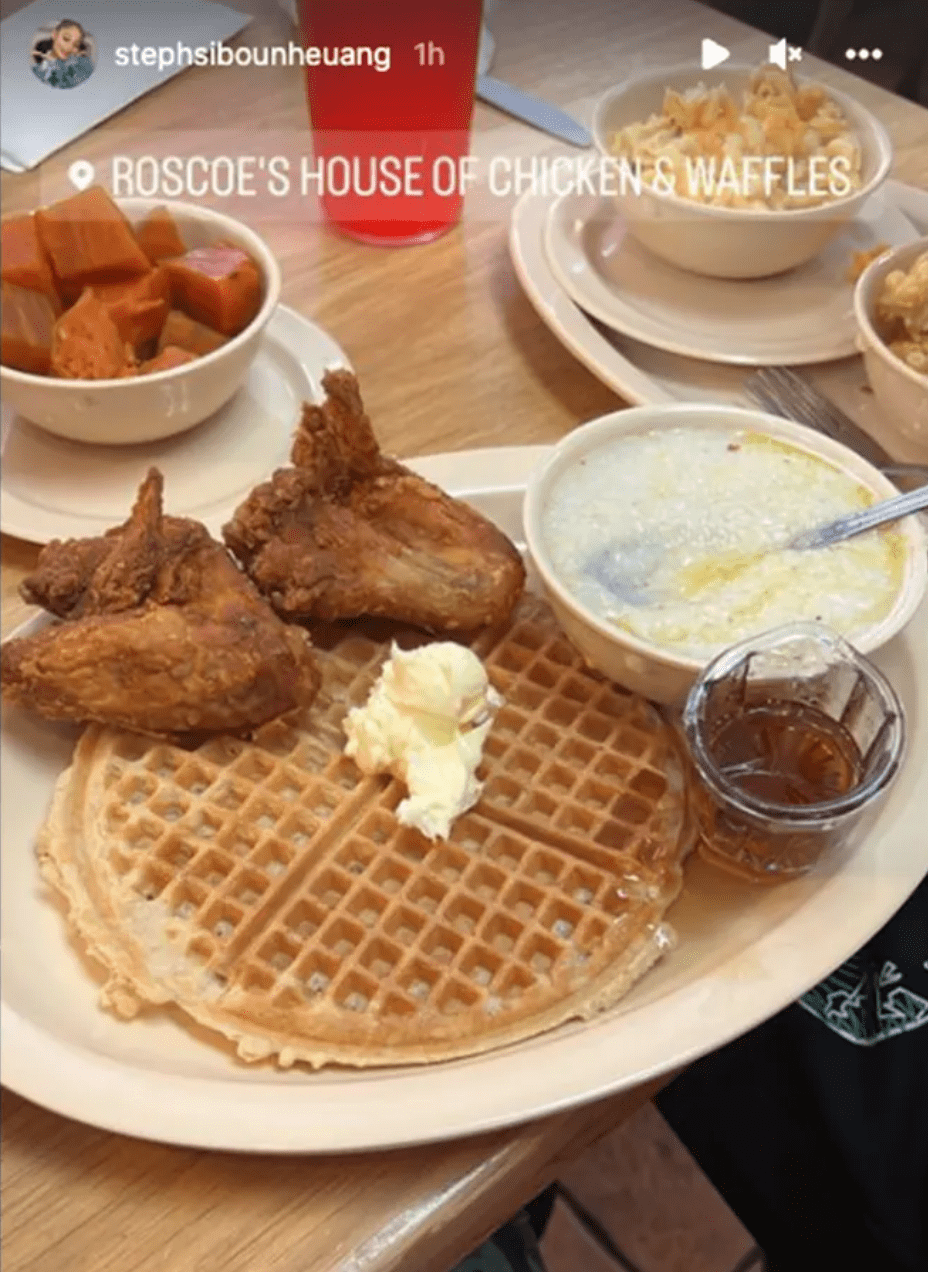 PnB Rock's had shred a picture of her meal at th erestaurant just before the rapper was robbed and shot dead (stephsibounheuang/Instagram)