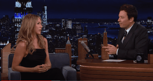 Jennifer Aniston revealed that Adam Sandler over the years has teased her about boyfriend choices as she promoted their latest movie on Tuesday on a talk show (Yiutube/@thetonightshowstarringjimmyfallon)