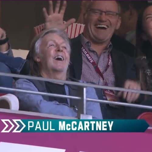 Paul McCartney attending Super Bowl LVII (FOX)