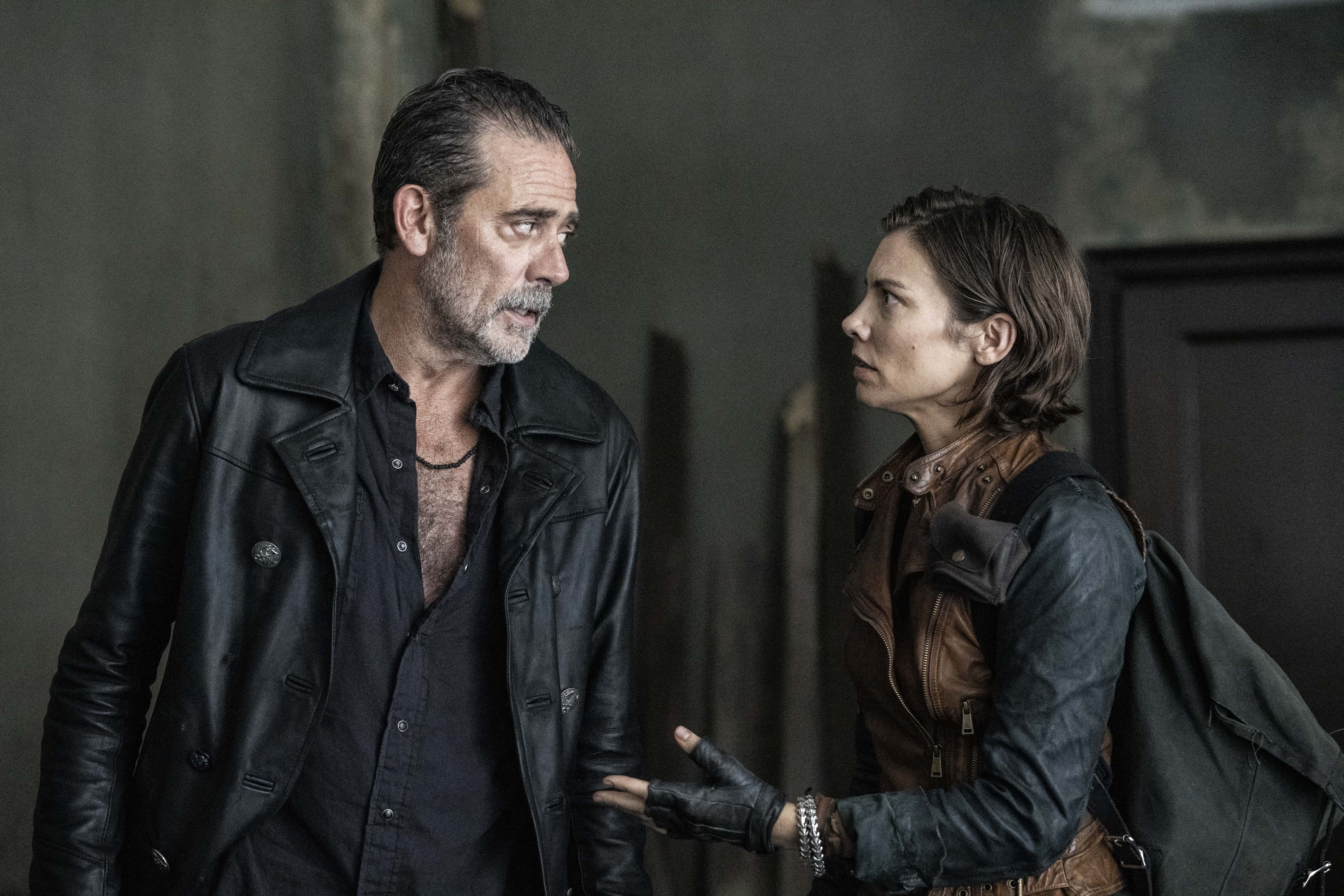 Jeffrey Dean Morgan (Negan) and Lauran Cohan (Maggie) in 'The Walking Dead: Dead City' (AMC)