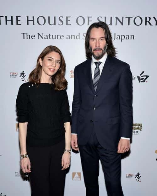 Sofia Coppola and Keanu Reeves arrive at The House of Suntory 100 Year Anniversary Global Event and “Suntory Time” Tribute Premiere on May 23, 2023 in New York City.
