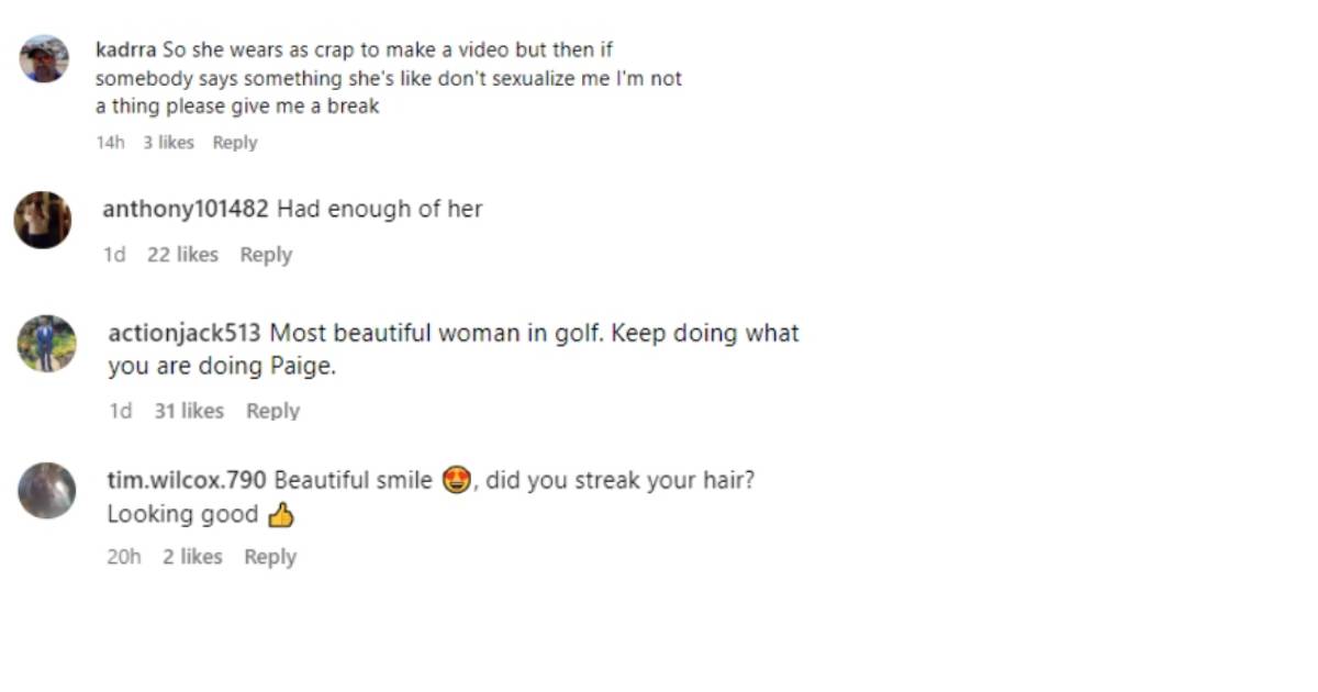 Paige Spiranac's fans reaction (_paige.renee/ Instagram)
