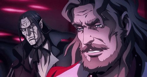 Malcolm McDowell and Bill Nighy in 'Castlevania' (IMDb)