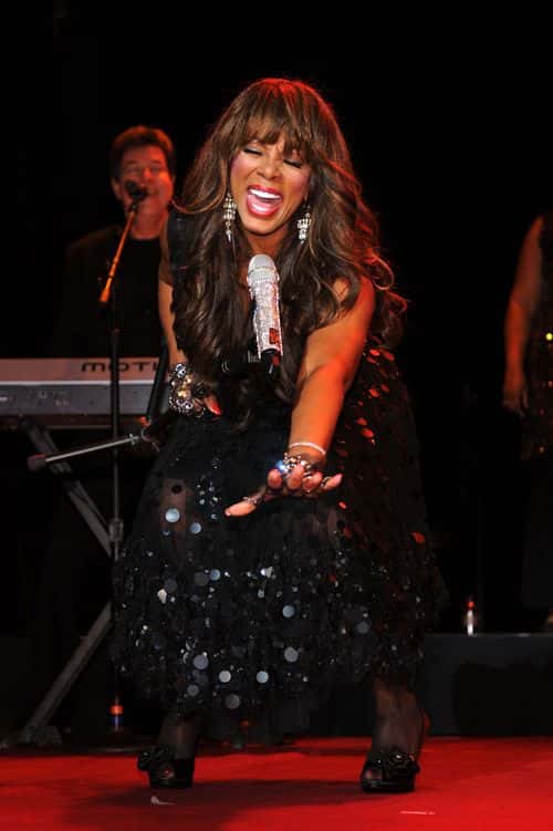 Singer Donna Summer  performs during the 25th Great Sports Legends Dinner to benefit The Buoniconti Fund to Cure Paralysis at The Waldorf=Astoria on September 27, 2010 in New York City.