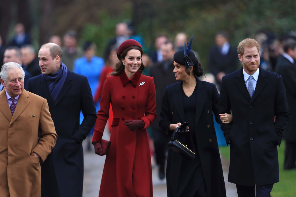 Christmas Day saw the 'Fab Four' get all dressed up and smile at the crowds as they made their way to the church service at Sandringham with the Queen and other members of the royal family, putting all rumors of a rift between the Duchess of Cambridge, Kate and the Duchess of Sussex, Meghan at rest. (Source: Getty Images)