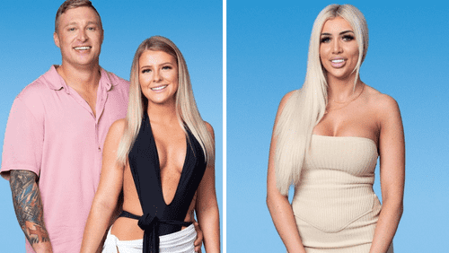 Ben's ex is Kellie (R). Jade, Ben's girlfriend, is extremely offended by her presence (MTV)