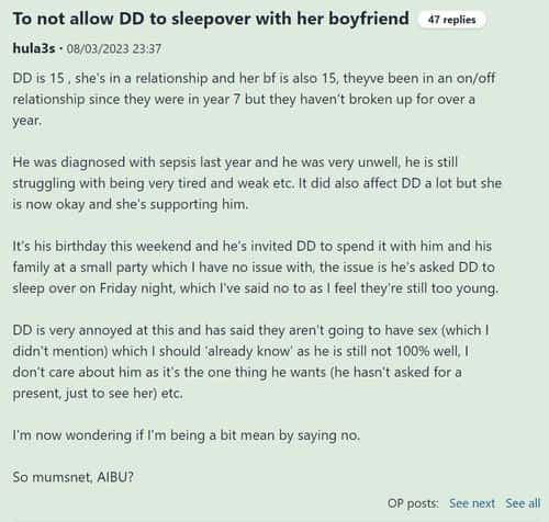 (screenshot/mumsnet)