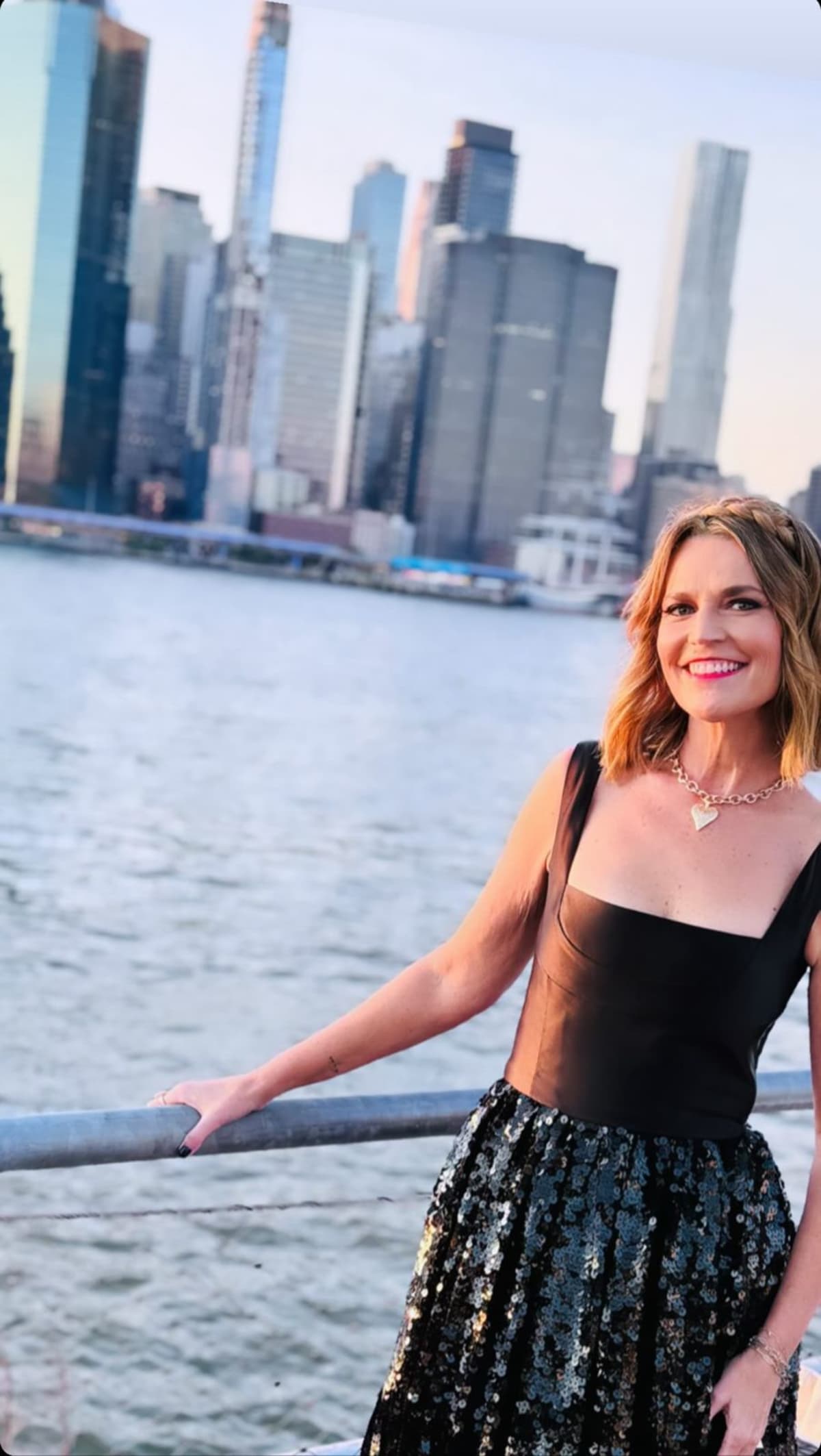 Savannah Guthrie went out with her hair, makeup, outfit, and jewelry from her usual 'Today' look (@savannahguthrie/Instagram)