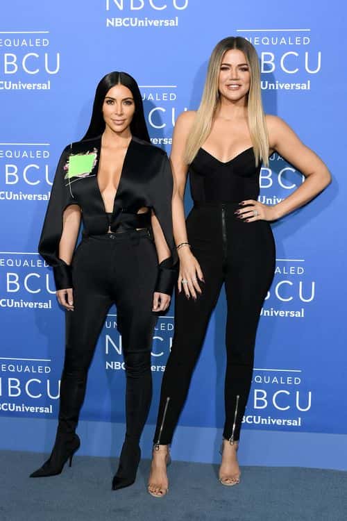 Kim Kardashian West (L) and Khloe Kardashian attend the 2017 NBCUniversal Upfront at Radio City Music Hall on May 15, 2017 in New York City. (Photo by Dia Dipasupil/Getty Images)