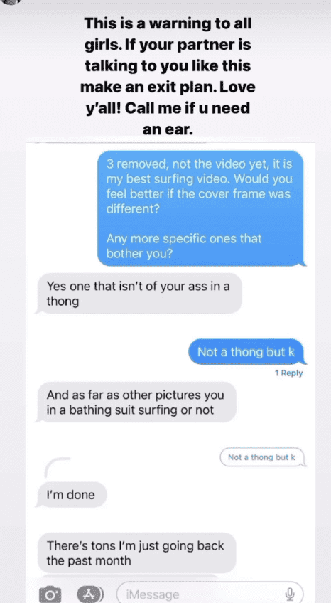 A conversation with Hill that Brady posted on her Instagram story (@sarahhbrady/Instagram)