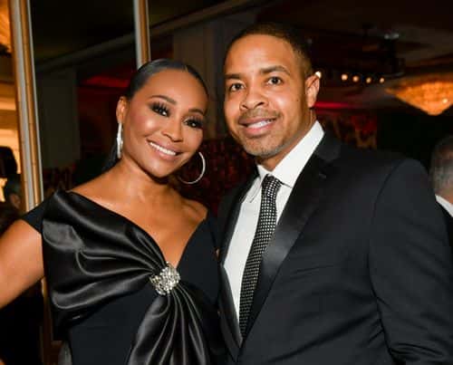 (L-R) Cynthia Bailey and Mike Hill pose for portrait at The Women's Cancer Research Fund's An Unforgettable Evening 2020 at Beverly Wilshire, A Four Seasons Hotel on February 27, 2020 in Beverly Hills, California.