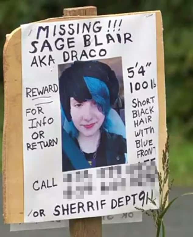 Sage Blair's parents said in the time she ran away, she was abducted and abused by numerous men in several locations before she was tracked down and rescued by law enforcement (DaveLaRockForVA/Twitter)